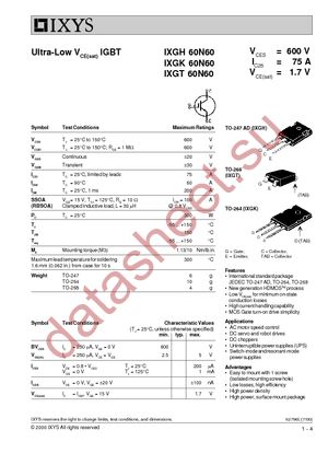 IXGK60N60 datasheet  