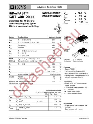 IXGX60N60B2D1 datasheet  