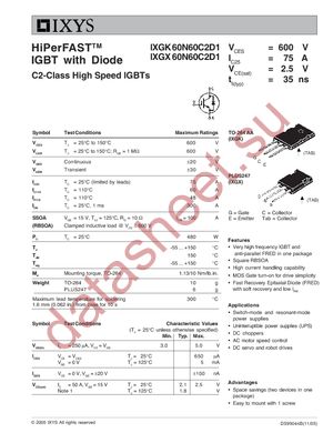 IXGX60N60C2D1 datasheet  