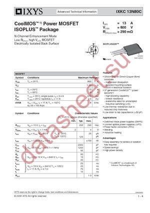 IXKC13N80C datasheet  