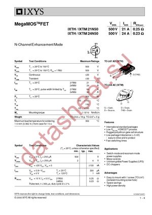 IXTH24N50 datasheet  