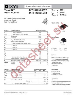 IXTH440N055T2 datasheet  