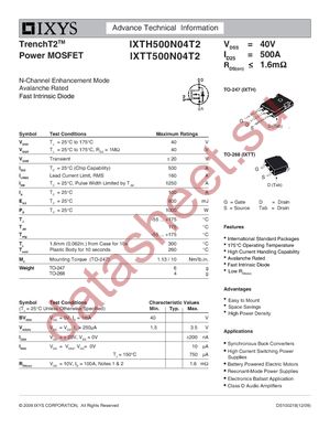 IXTH500N04T2 datasheet  