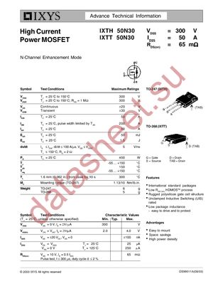 IXTH50N30 datasheet  