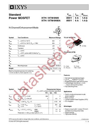 IXTH6N80A datasheet  