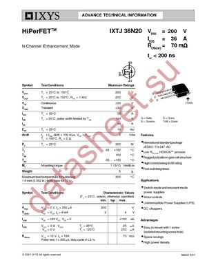 IXTJ36N20 datasheet  