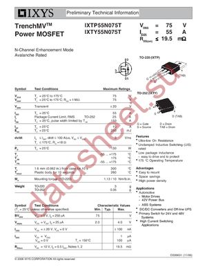 IXTP55N075T datasheet  