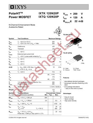 IXTQ120N20P datasheet  