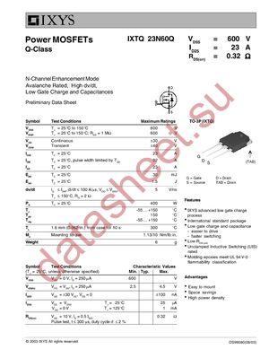 IXTQ23N60Q datasheet  