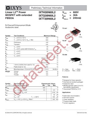 IXTQ30N60L2 datasheet  