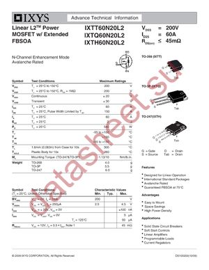 IXTQ60N20L2 datasheet  