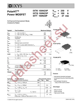 IXTT100N25P datasheet  