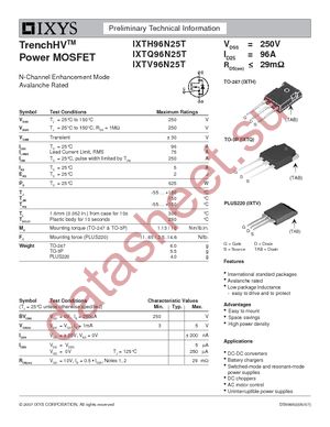 IXTV96N25T datasheet  