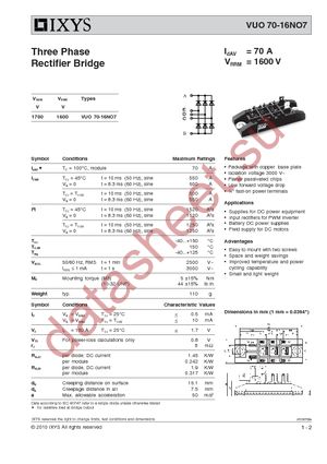 VUO70-16NO7 datasheet  