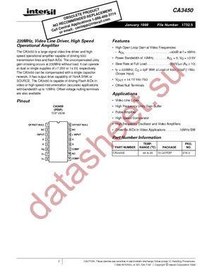 CA3450E datasheet  