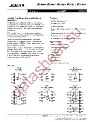 EL5161IC-T7 datasheet  