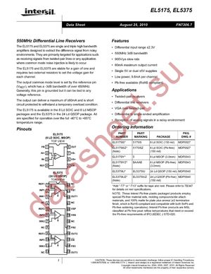 EL5175IY-T7 datasheet  