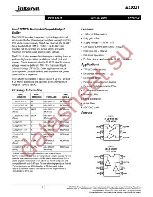 EL5221CYZ datasheet  