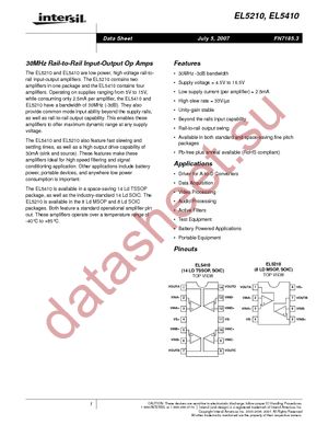 EL5410CSZ datasheet  