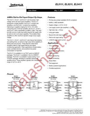 EL5411IR-T7 datasheet  