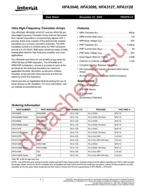 HFA3128B datasheet  