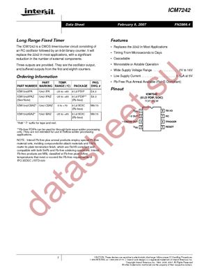 ICM7242IBAZ-T datasheet  