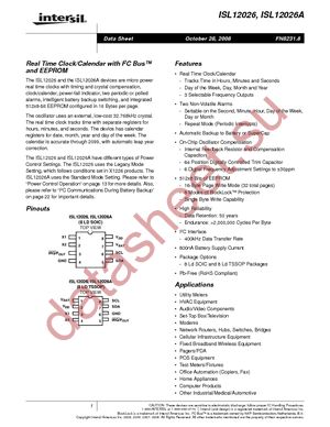 ISL12026AIVZ-T datasheet  