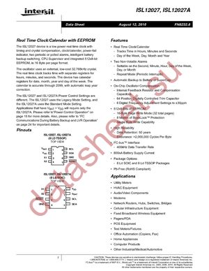 ISL12027IB27AZ datasheet  