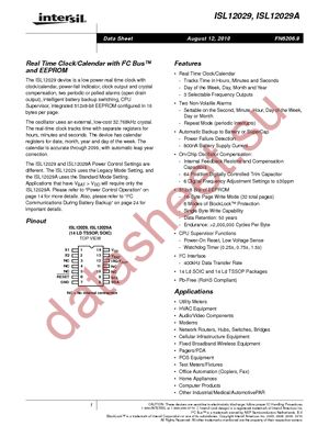 ISL12029IB27Z-T datasheet  