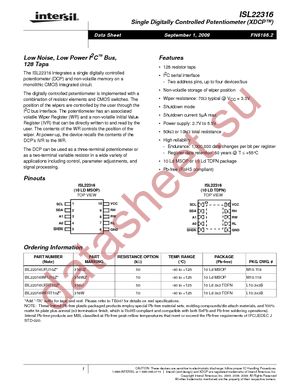 ISL22316WFU10Z datasheet  