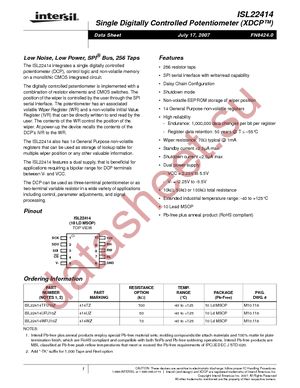 ISL22414WFU10Z datasheet  