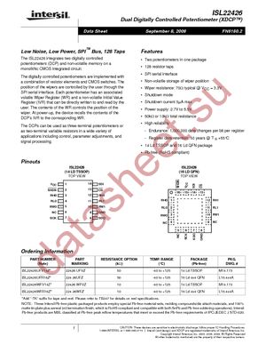 ISL22426WFR16Z-TK datasheet  