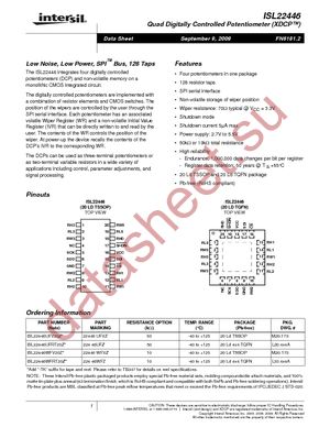 ISL22446WFRT20Z-TK datasheet  