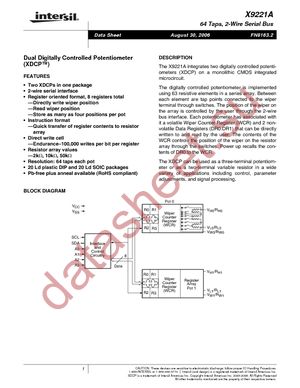 X9221AUST1 datasheet  