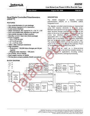 X9258TS24T1 datasheet  