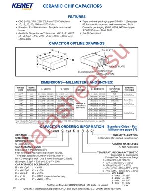 C0402C101F8GACTU datasheet  