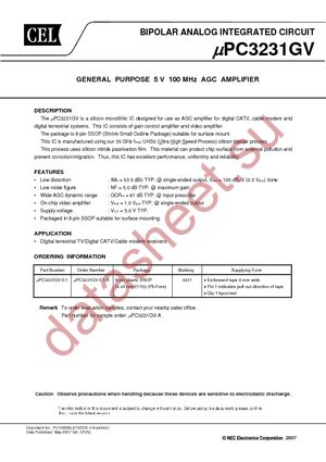 UPC3231GV-E1-A datasheet  