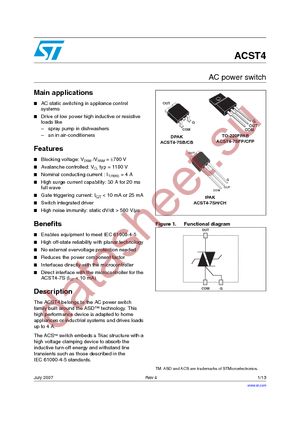 ACST4-7SH datasheet  