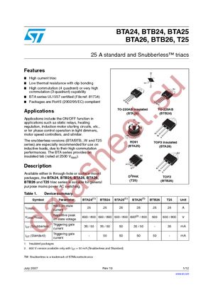 BTA24-600BW datasheet  