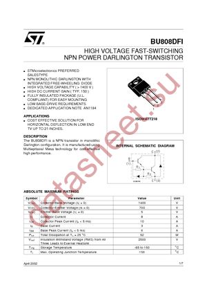 BU808DFI datasheet  