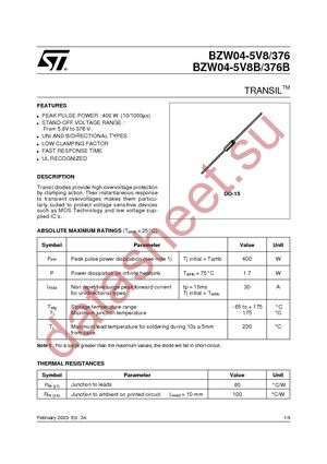 BZW04-70B datasheet  