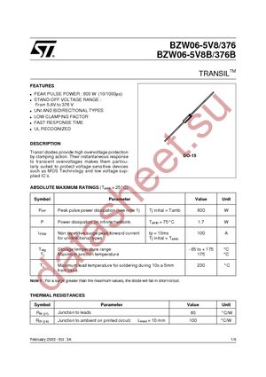 BZW06-13RL datasheet  