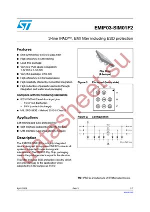 EMIF03-SIM01 datasheet  