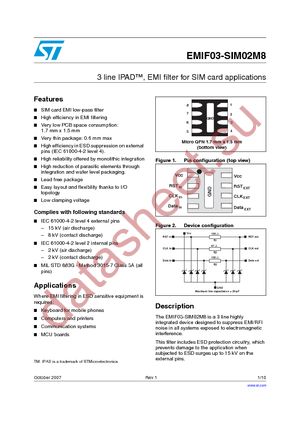 EMIF03-SIM02M8 datasheet  