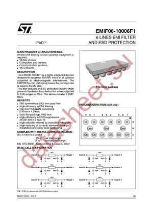 EMIF06-10006F1 datasheet  