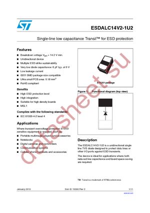 ESDALC14V2-1U2 datasheet  