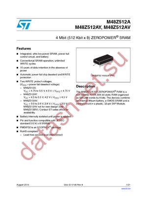 M48Z512AV-85PM1 datasheet  