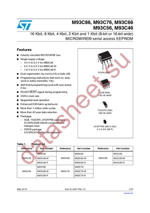 M93C46-WMN6T datasheet  