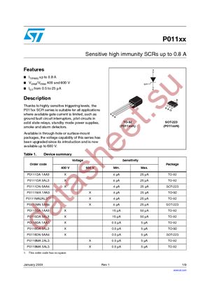 P0111MA2AL3 datasheet  