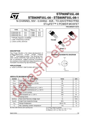 STB80NF55L-08-1 datasheet  